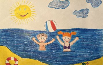 Рисунок "Дети на пляже"